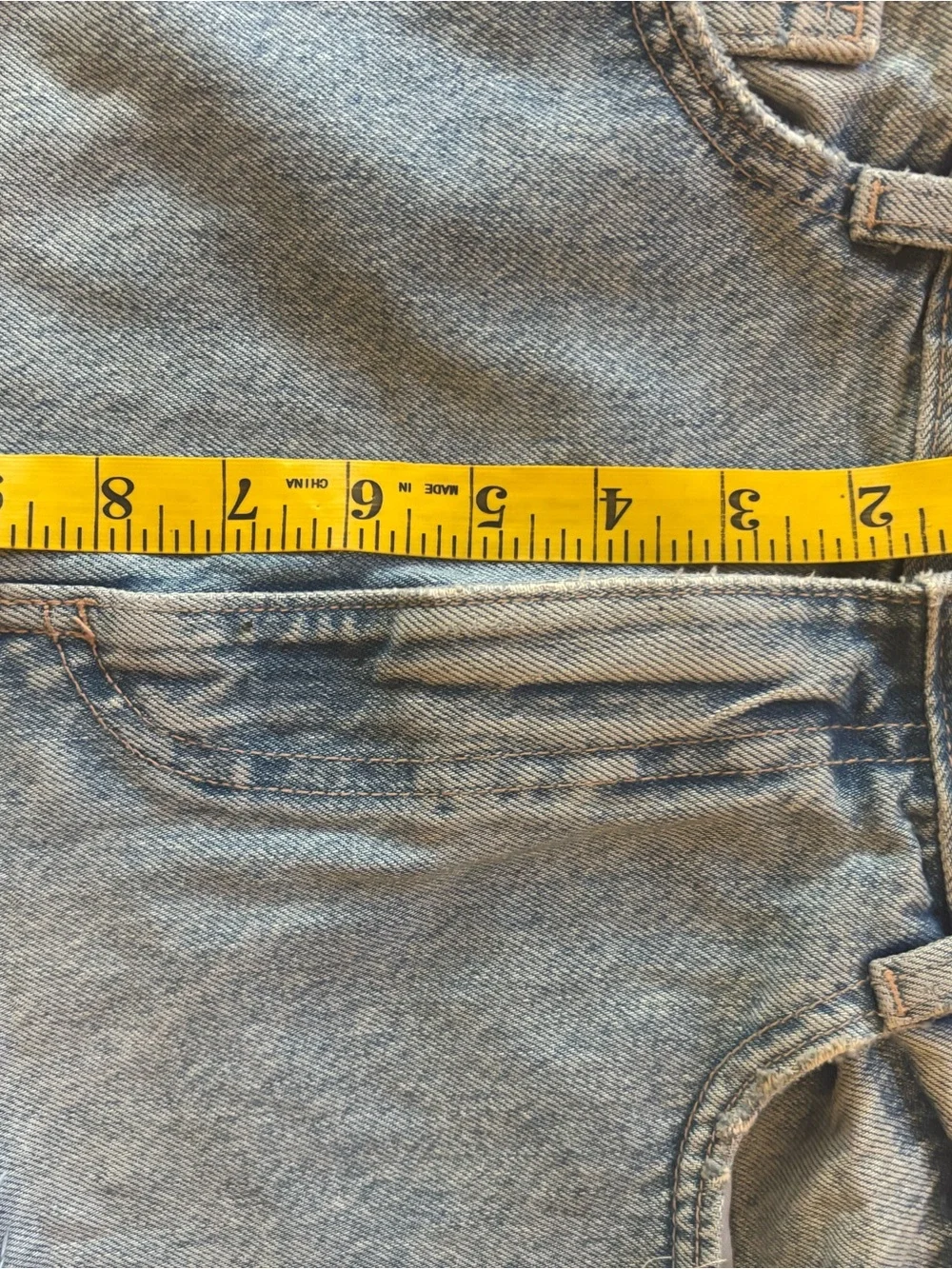 Zara Distressed Light Wash Denim Mini Skirt Raw Hem Medium 32” - Picture 5 of 5